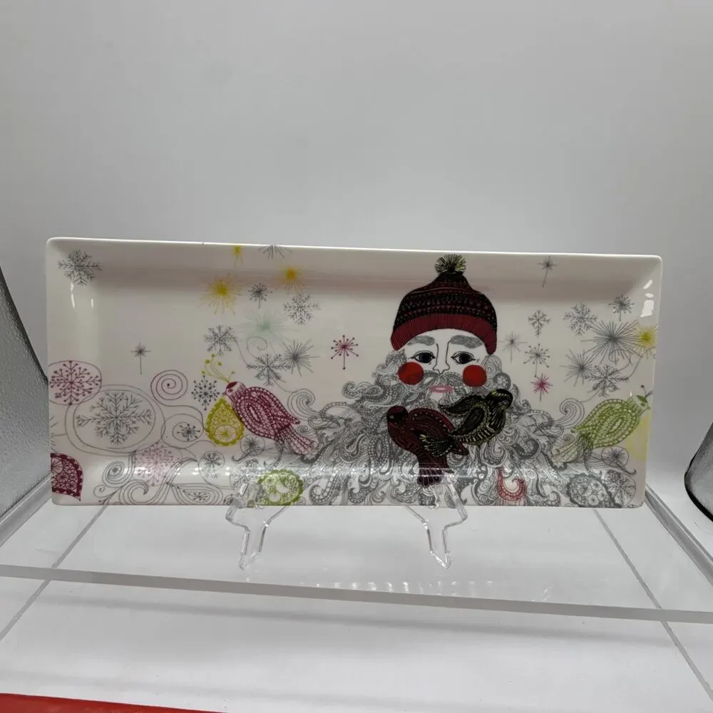 Neiman Marcus Limited Exclusive CHRISTMAS SANTA SERVING PLATTER TRAY RECTANGLE